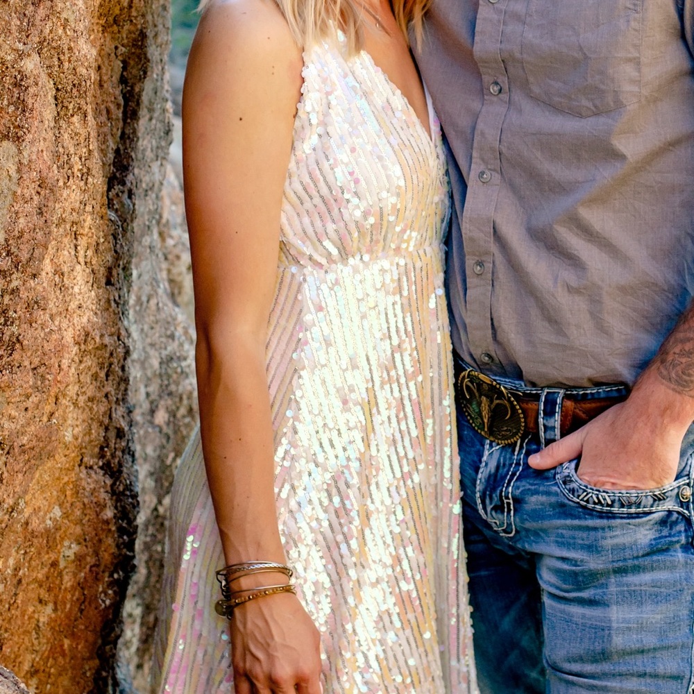 White sparkly short dress